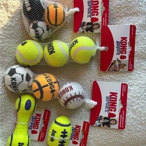 KONG Sport Dog Toy Balls in Yellow, Orange, and White